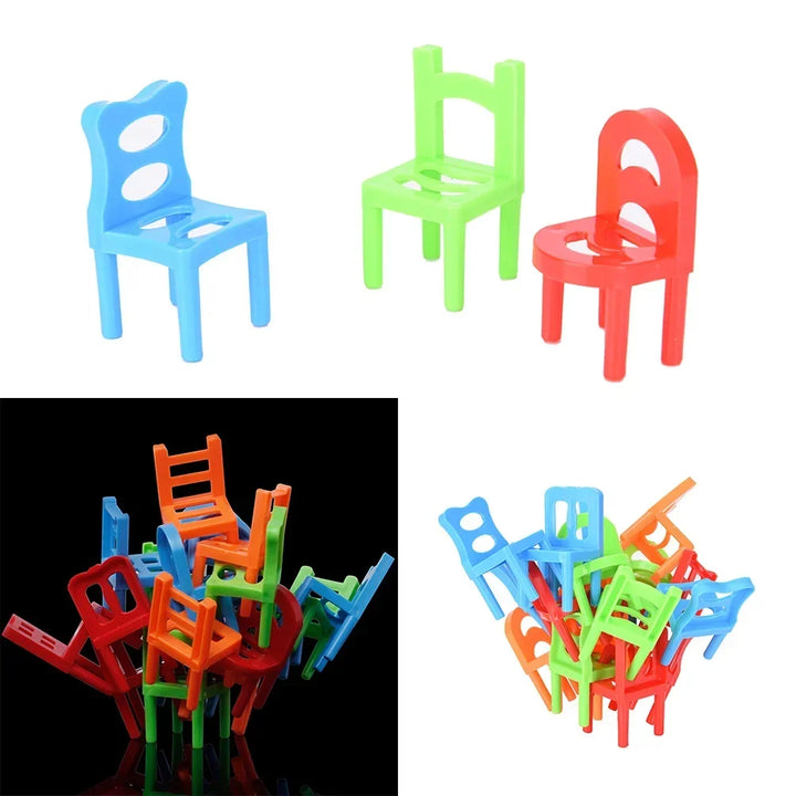 Educational Balance Chairs Game for Kids - colourful 18-Piece Toy Set, Eco-Friendly ABS Plastic, Fun Learning Activity