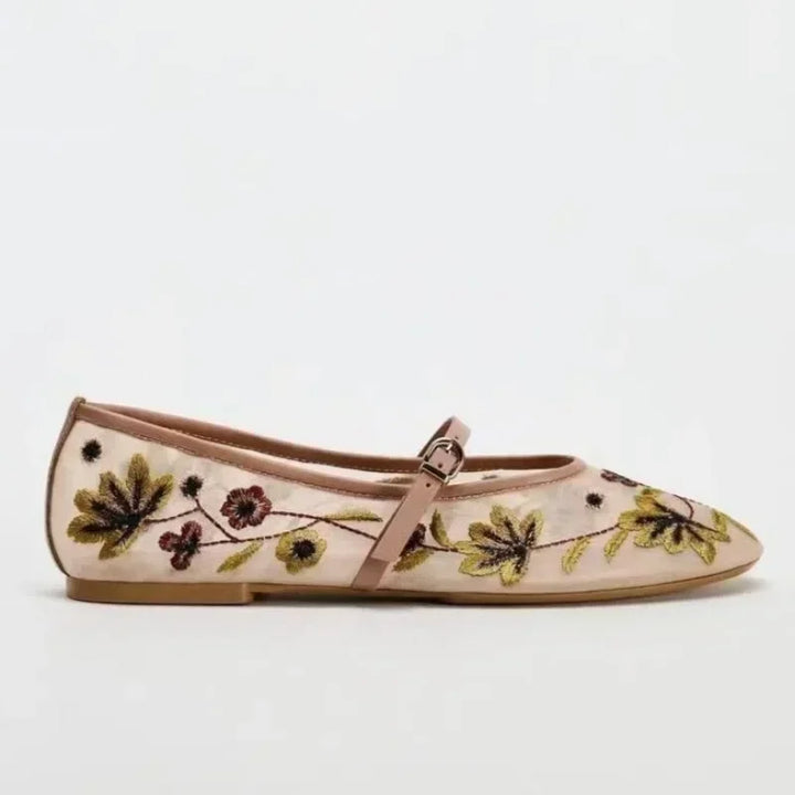 Breathable Womens Ballet Flats - Mary Jane, Mesh, Summer