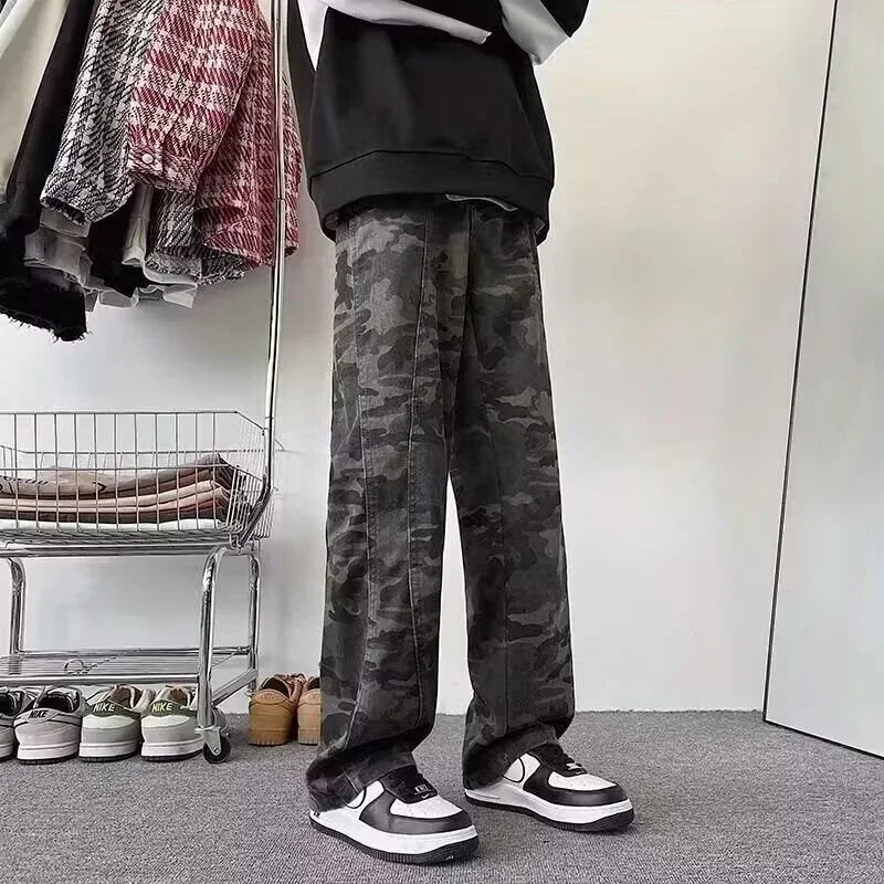 Oversized Men’s Cargo Jeans - Baggy Straight Denim Wear