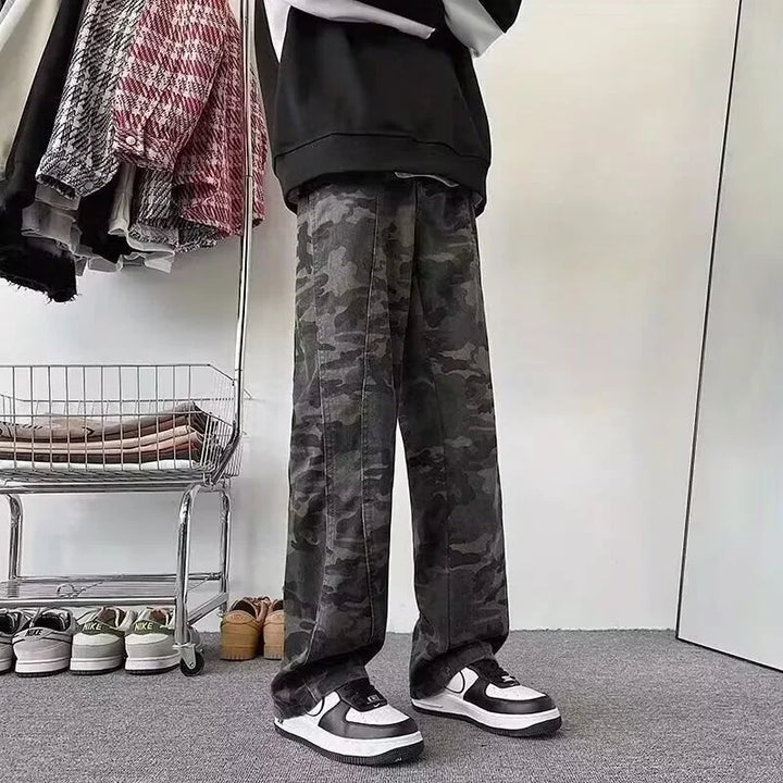 Oversized Men’s Cargo Jeans - Baggy Straight Denim Wear