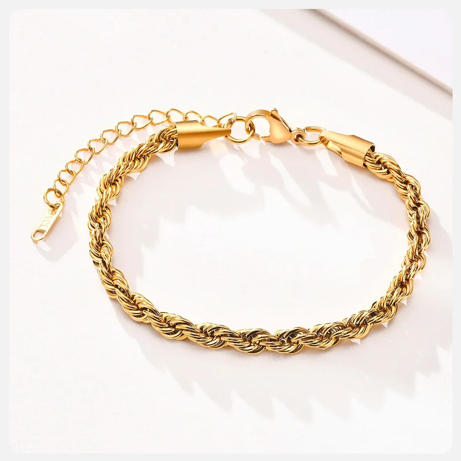 Stainless Steel Rope Chain Bracelet Twisted Singapore