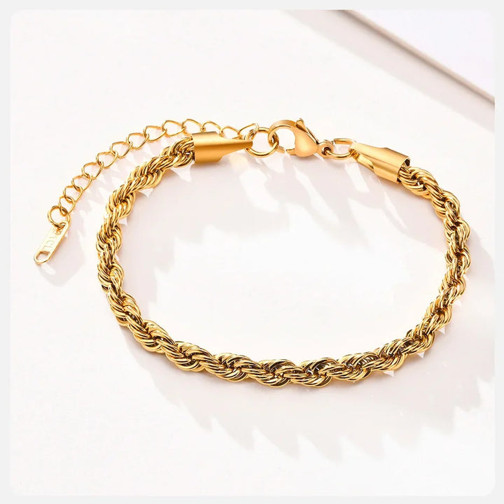 Stainless Steel Rope Chain Bracelet Twisted Singapore