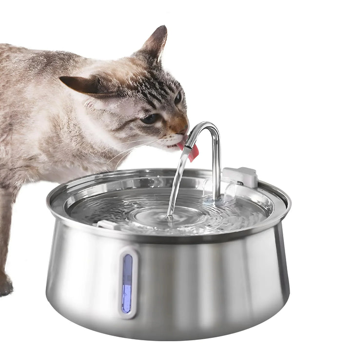 Stainless Steel Cat Water Fountain 4L - Automatic Multi-Layer Filtration Pet Drinking Dispenser