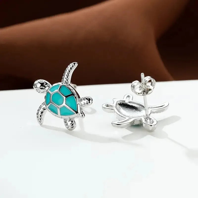 Sea Turtle Stud Earrings Cute Animal Jewelry Trend 2026 Summer Accessory Gift Idea For Ocean Lovers