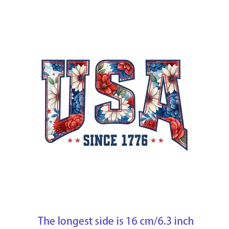 Iron On Patches USA Flag Bald Eagle Heat Transfer Set Patriotic 4th Of July DIY Clothing Decor 2026