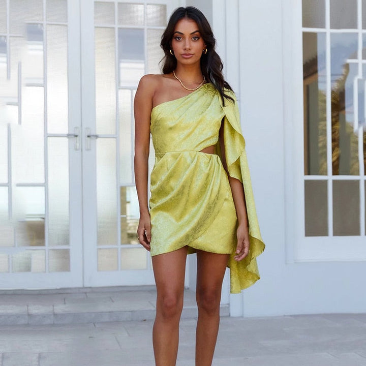 One-Shoulder Satin Women&