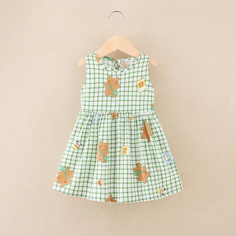 Soft girls’ dress - sleeveless a-line, assorted prints and patterns, cotton, for summer wear