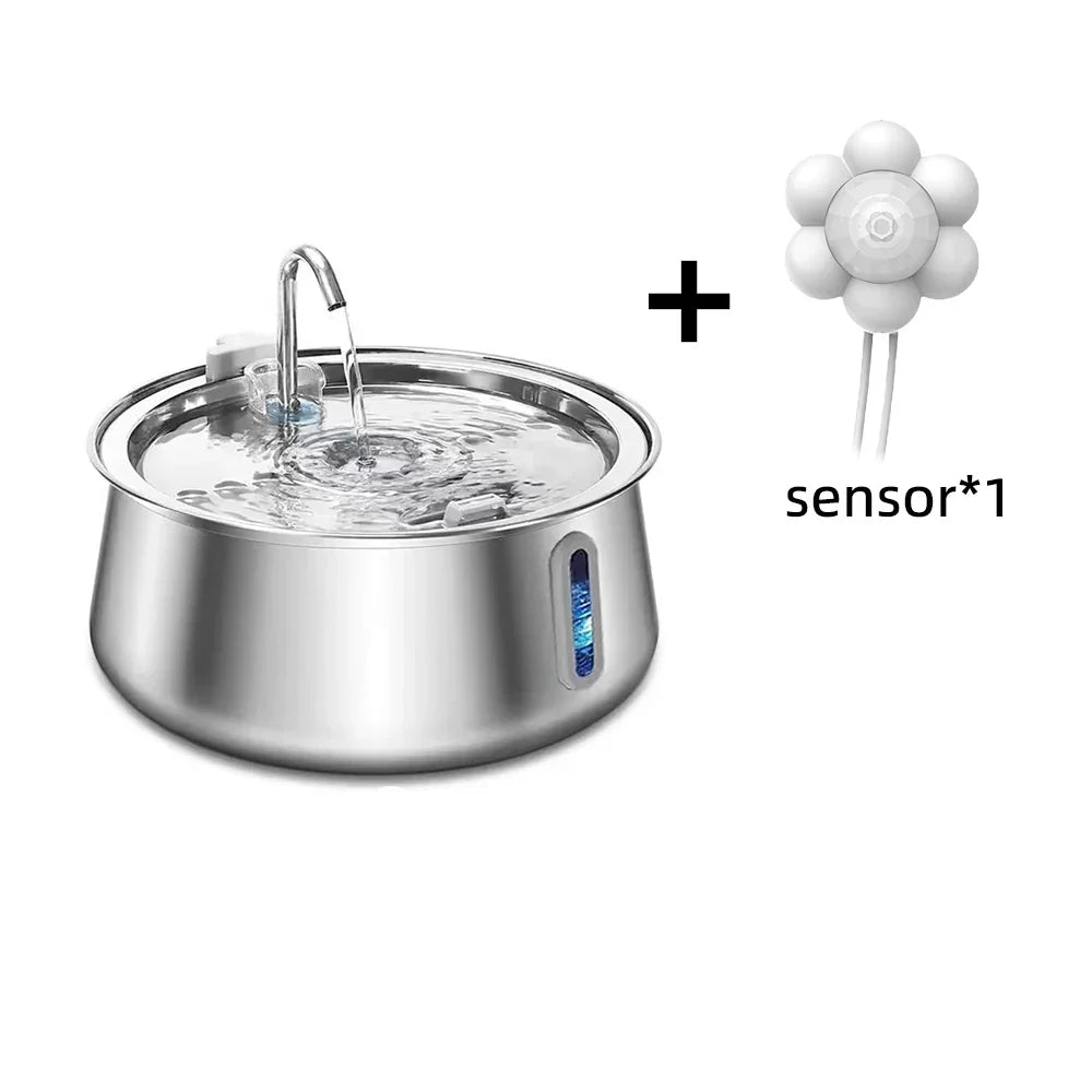 Stainless Steel Cat Water Fountain 4L - Automatic Multi-Layer Filtration Pet Drinking Dispenser