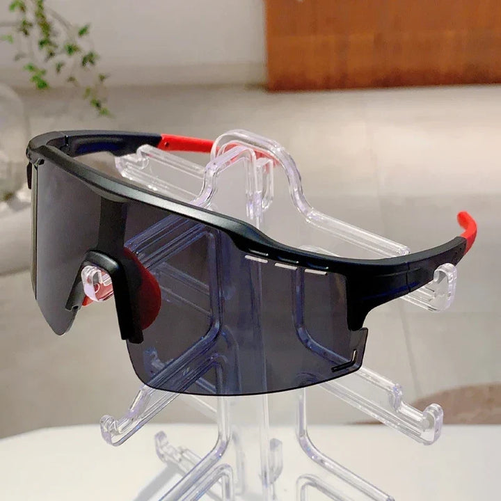 Oversized Sports Sunglasses Men, 2025 Punk Mirror Anti-UV Riding Shades