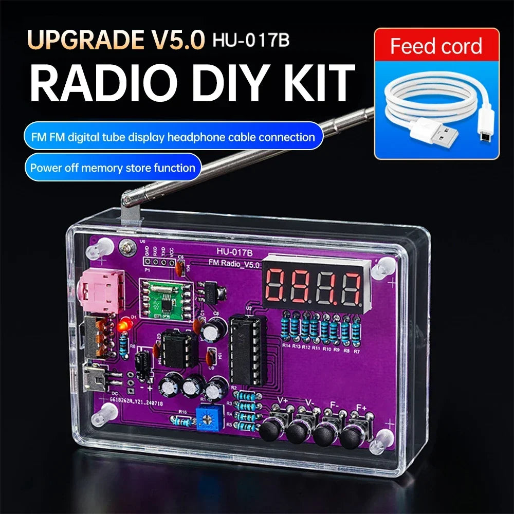 DIY FM Radio Kit 87-108MHz Adjustable Frequency Soldering Practice Kit Back to School 2026 Gift