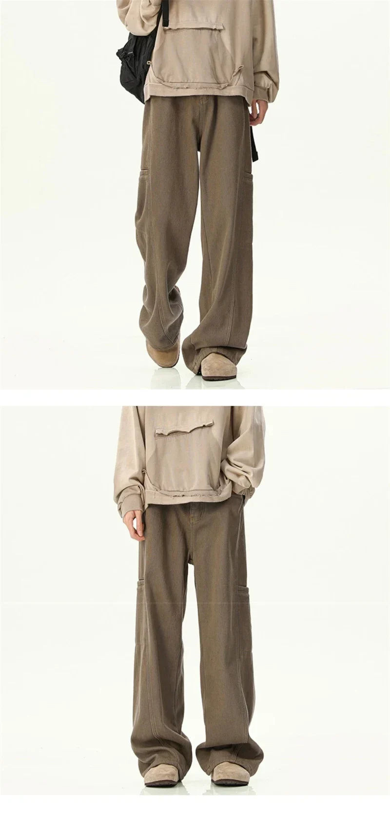 Oversized Mens Cargo Jeans - Wide Leg, Denim, Street