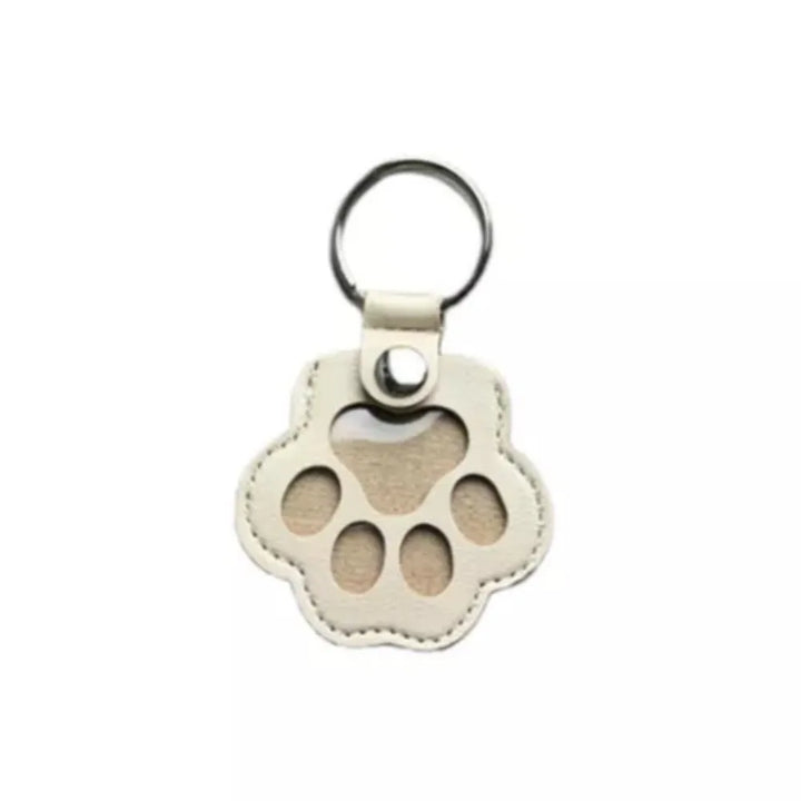 Pet Hair Keychain Paw Pendant PU Leather Hair Holder