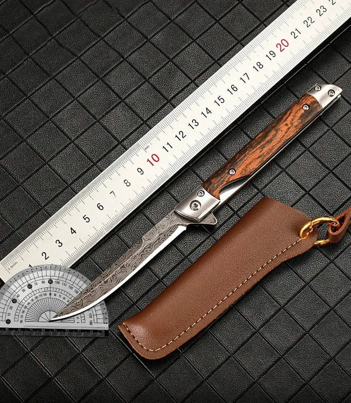 Damascus Pattern Folding Pocket Knife Stainless Steel – Outdoor Camping Multi-Purpose EDC 2026