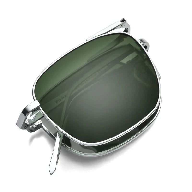 Polarized Sunglasses Titanium Folding Square Frame Ultralight Travel Eyewear Summer 2026 UV Protection