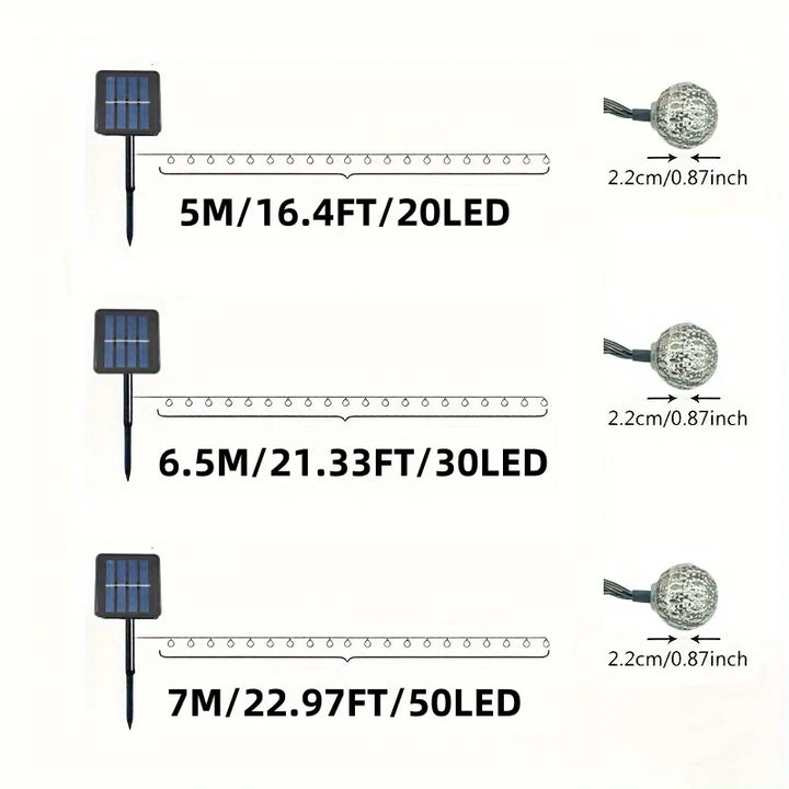 Solar String Lights Moroccan Ball LED Outdoor Waterproof 8 Modes Garden Party Christmas Decor 2026