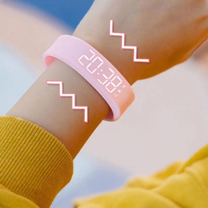 LED Digital Alarm Clock Bracelet Wristband Pedometer Waterproof Vibrating Alarm Summer 2026 Gift