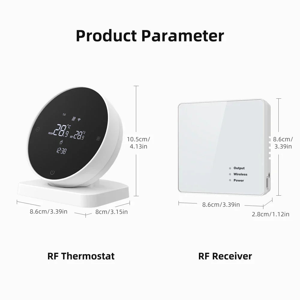 Smart Thermostat WiFi Temperature Controller for Water and Gas Boilers Two Piece Voice Assistant Compatible Fall 2025