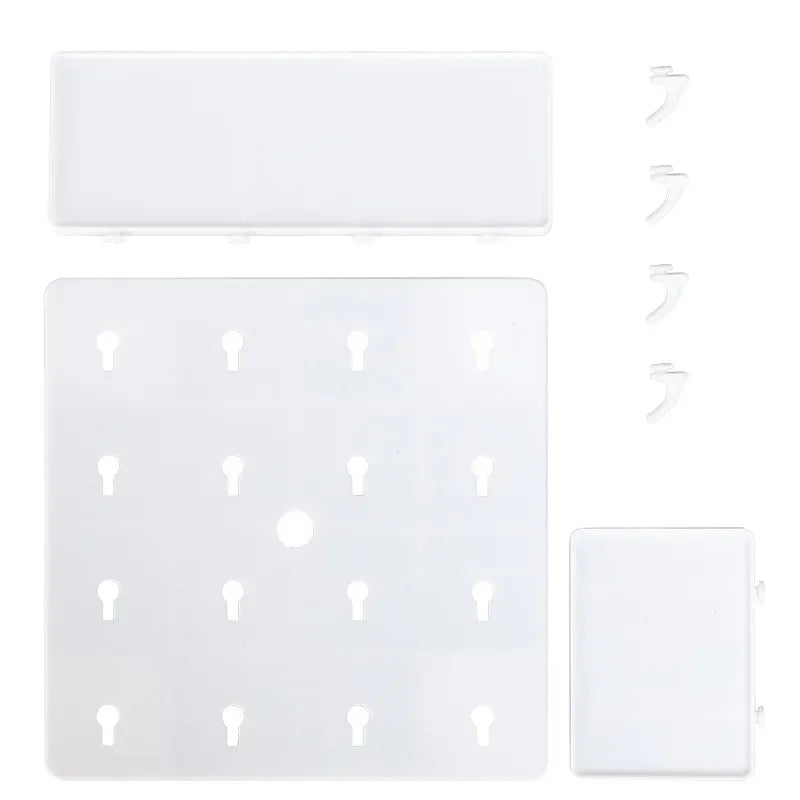 Punch-Free Wall Shelf Organizer with Home Organizers, No Drilling, Kitchen &amp; Bedroom Pegboard Holder