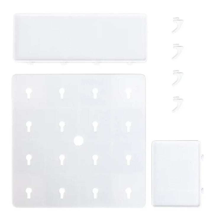 Punch-Free Wall Shelf Organizer with Home Organizers, No Drilling, Kitchen &amp; Bedroom Pegboard Holder