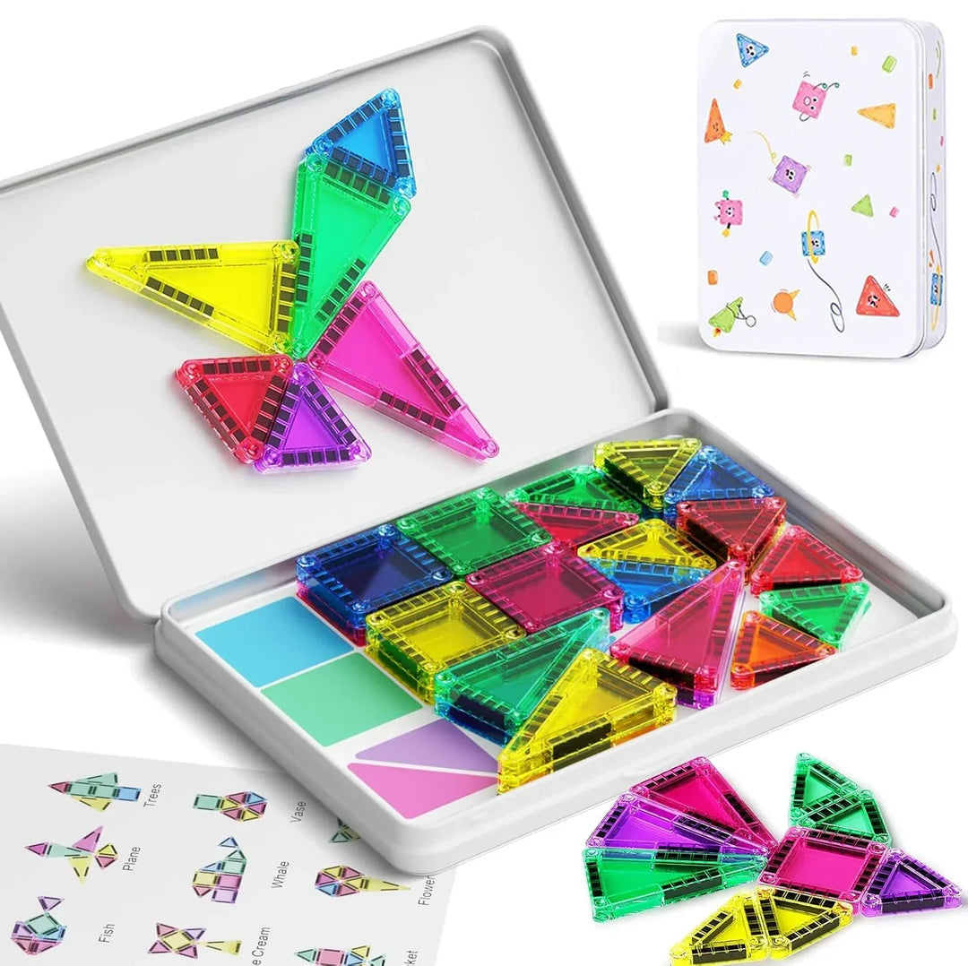 Magnetic Tiles Travel Set 56 Piece Portable STEM Building Blocks For Kids Screen Free Educational Gift Fall 2025