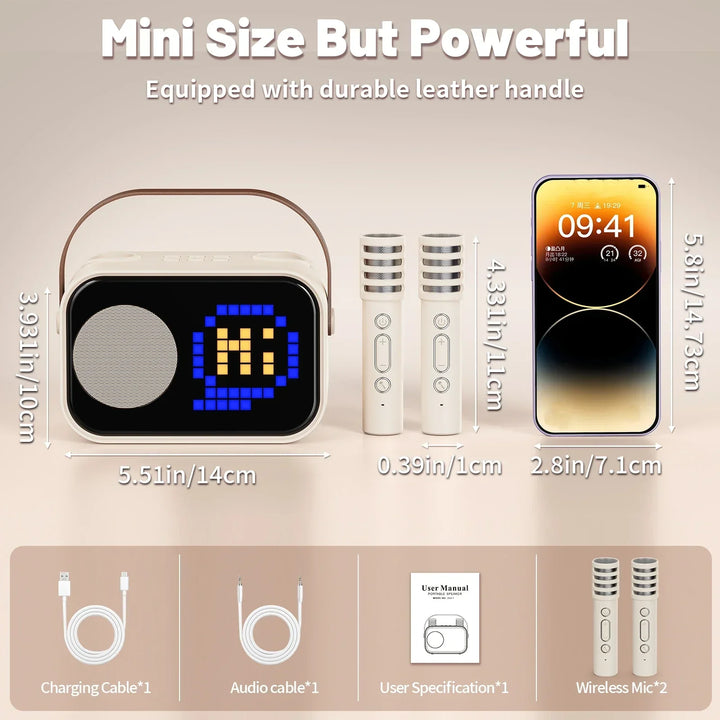 Kids Karaoke Machine Portable Bluetooth Speaker With 2 Wireless Microphones Party Gift 2025
