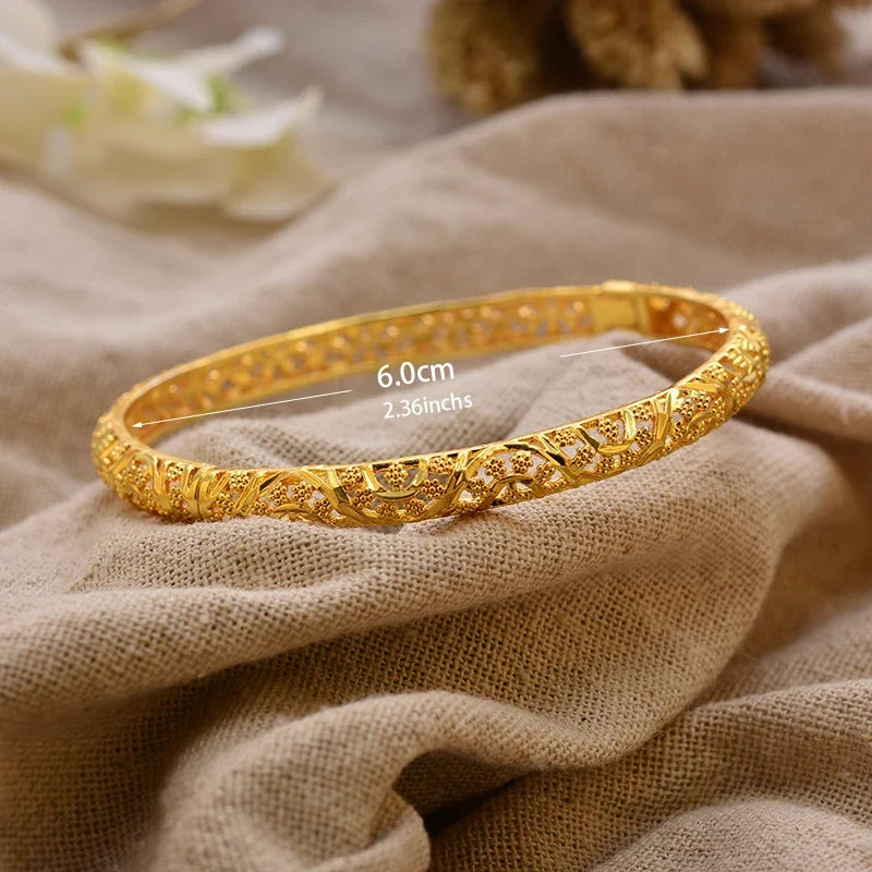 Gold Plated Bangles Luxury Arabic Wedding Bracelet