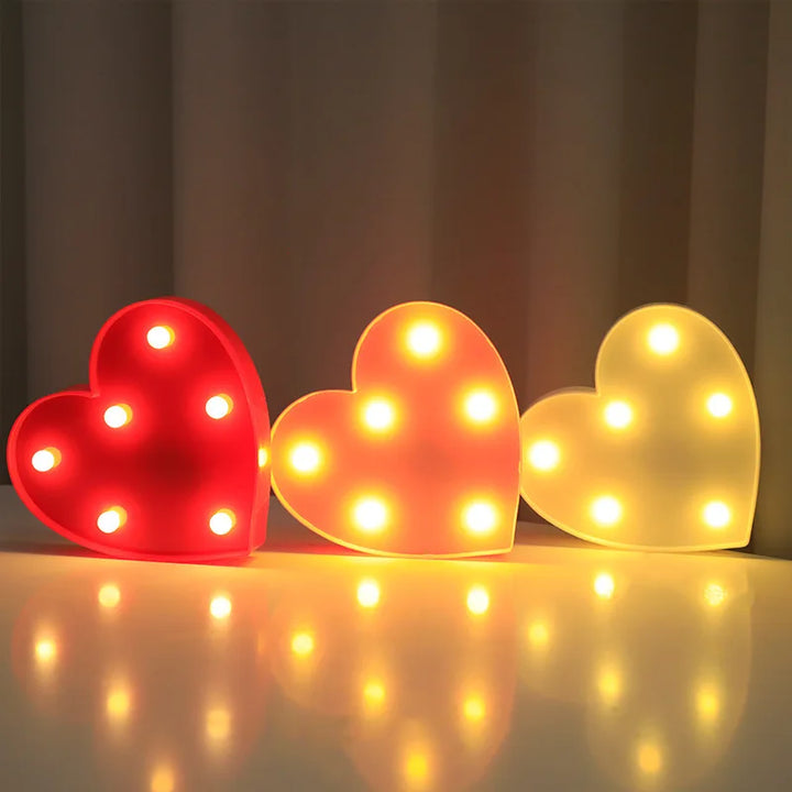 Romantic Heart LED Night Light - Warm White Lamp, An Elegant Valentine&