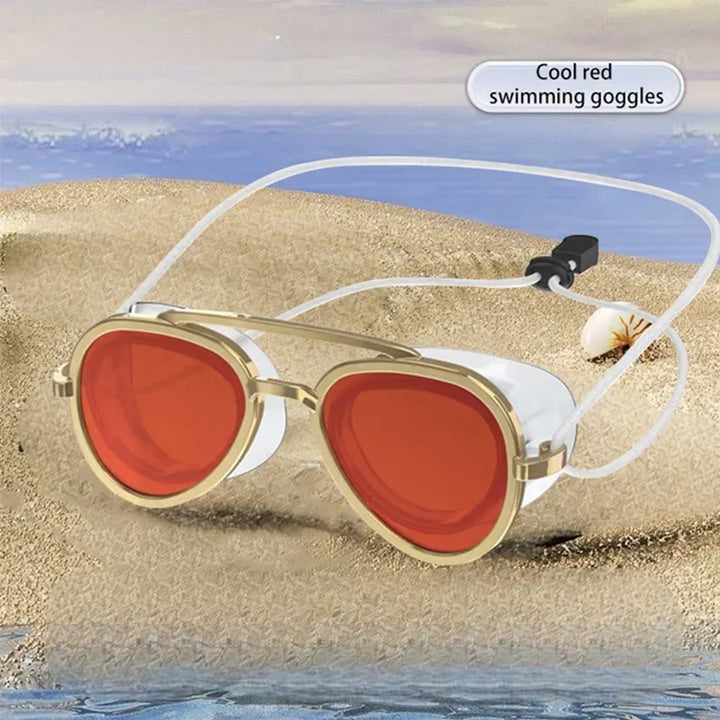 Wide Angle Anti-Fog Swimming Goggles – Full View Retro Frame Unisex Pool Swim Eyewear 2026