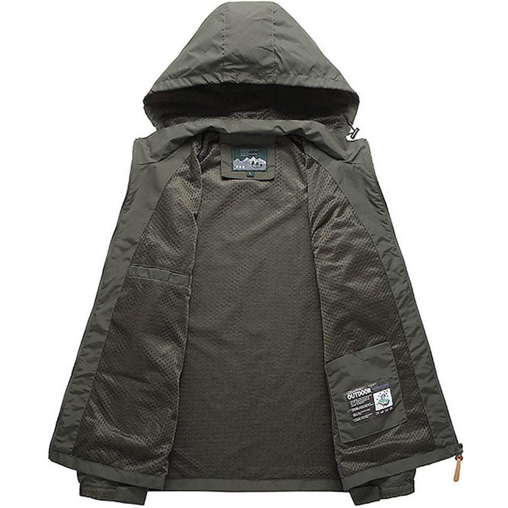 Waterproof Mens Tactical Jacket - Hooded, Lightweight