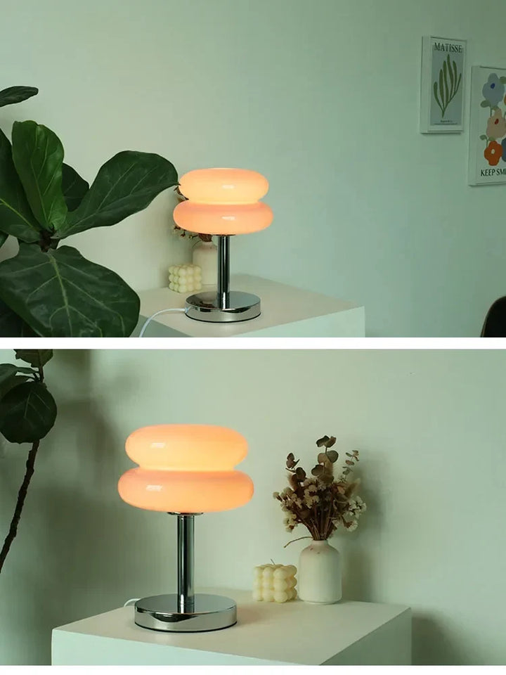 Macaron Glass Table Lamp Trichrome Night Light Eye Guard