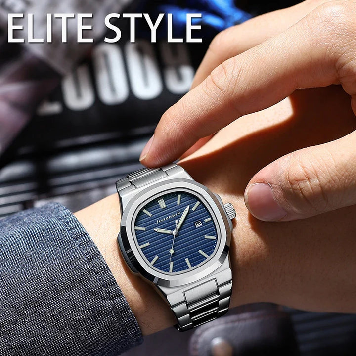 Luxury Quartz Watch Stainless Steel Date Waterproof Luminous
