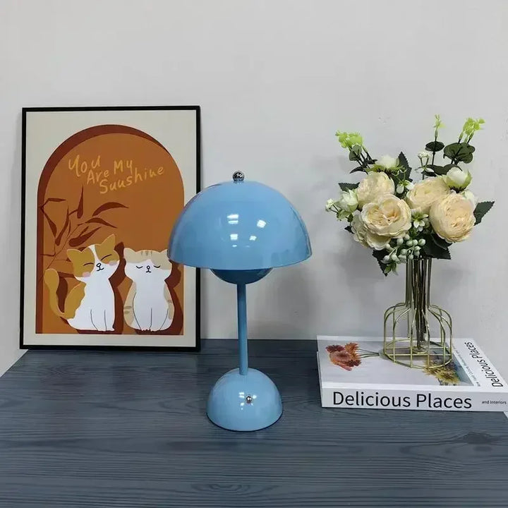 Rechargeable Table Lamp Nordic Flower Bud With Iron Touch Switch Fall 2026 Home Decor For Bedroom Or Nightstand