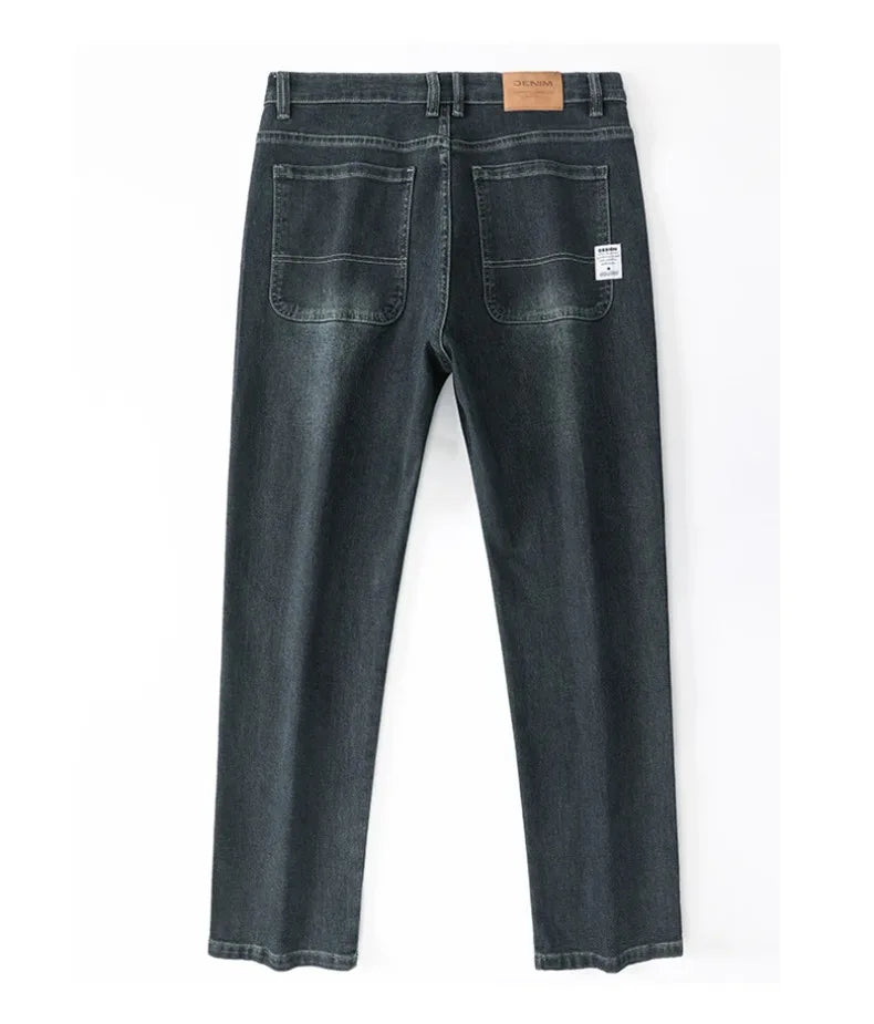 Stretchy Men’s Jeans - Wide Leg, Cotton, Business Casual