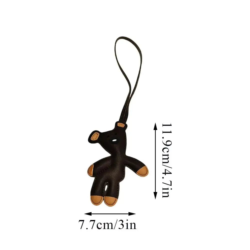 Bear Keychain PU Leather Mini Bag Charm Cute Gift Accessory