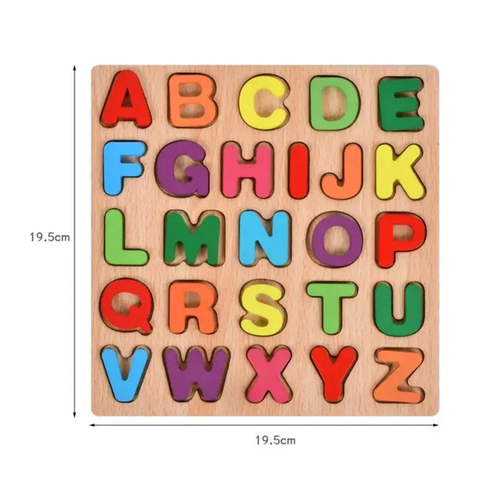 colourful Wooden Alphabet Number Puzzle for Kids Educational Game