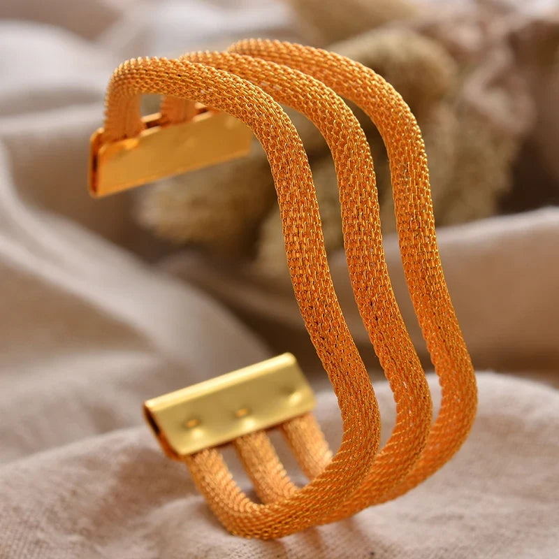 Gold Plated Bangles Luxury Arabic Wedding Bracelet