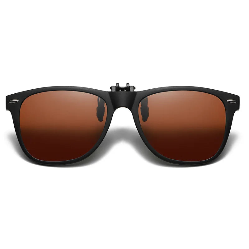 Night Vision Clip-On Sunglasses – Polarized Photochromic UV Anti-Glare Driving Goggles, Vintage Square Style, Fall 2025 Safe Driving