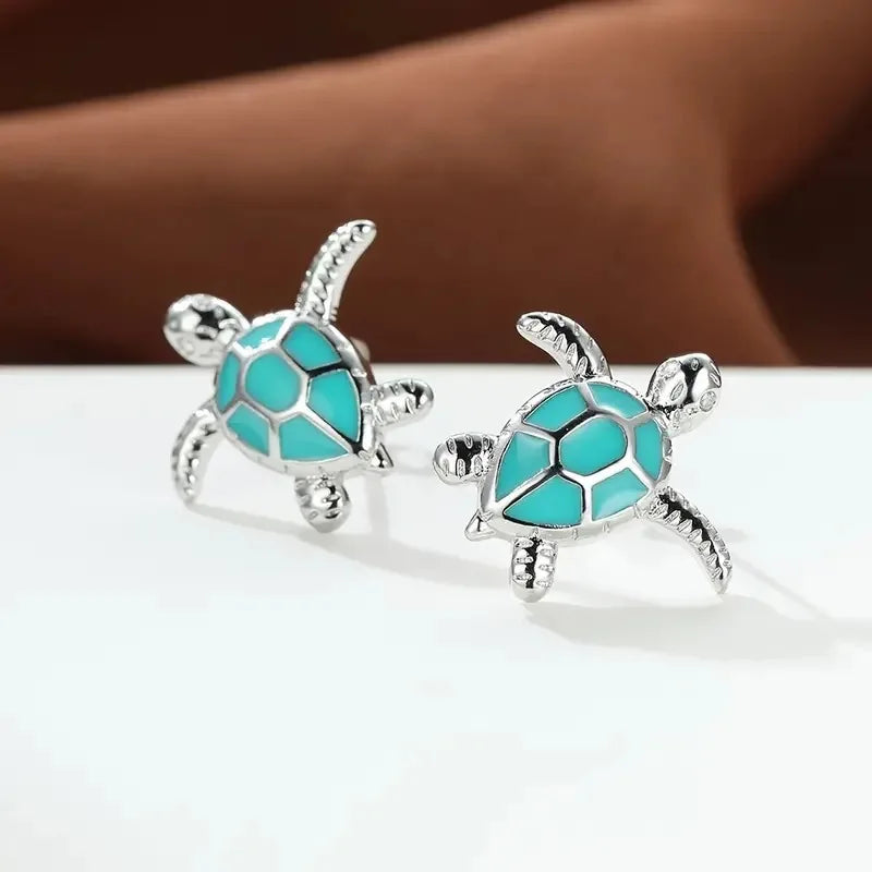 Sea Turtle Stud Earrings Cute Animal Jewelry Trend 2026 Summer Accessory Gift Idea For Ocean Lovers