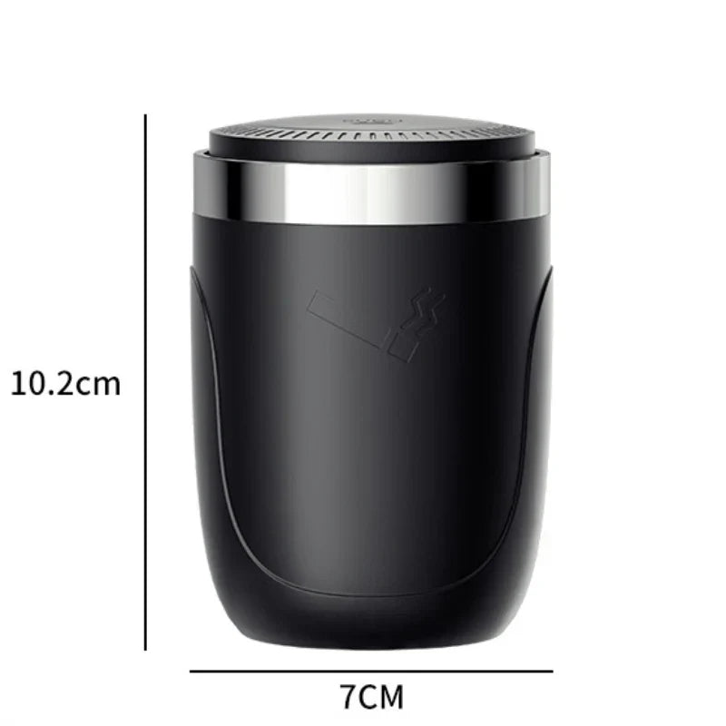Car Ashtray One-Click Opening with LED Light - Splash Proof Alloy Liner, Automotive Interior Accessory Fall 2026 Gift