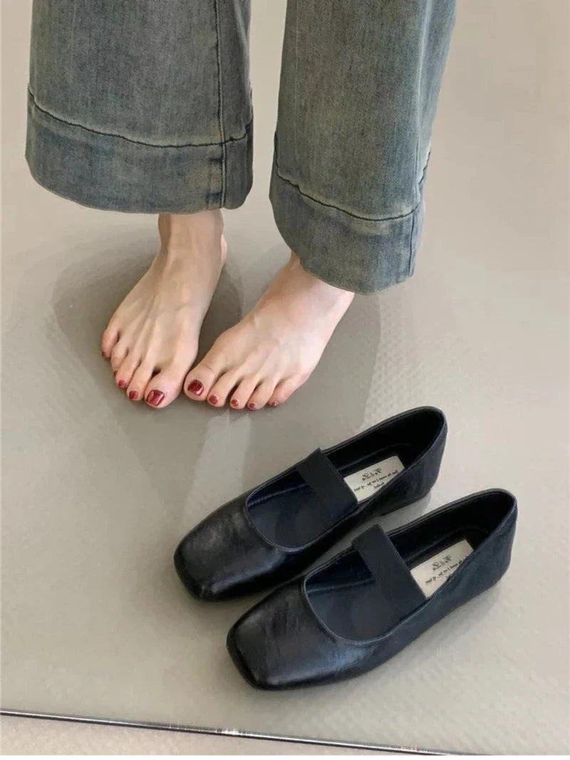 Supportive Women’s Ballet Flats - Square Toe Mary Jane