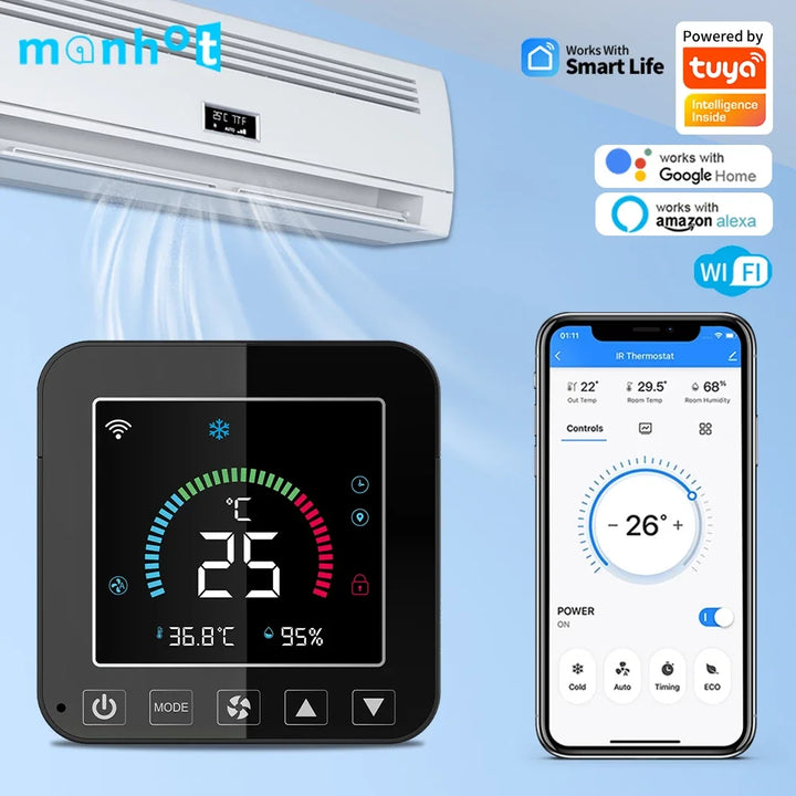 Smart Thermostat WiFi Infrared Controller For Air Conditioner Temperature Humidity Monitor Fall 2025 Home Automation