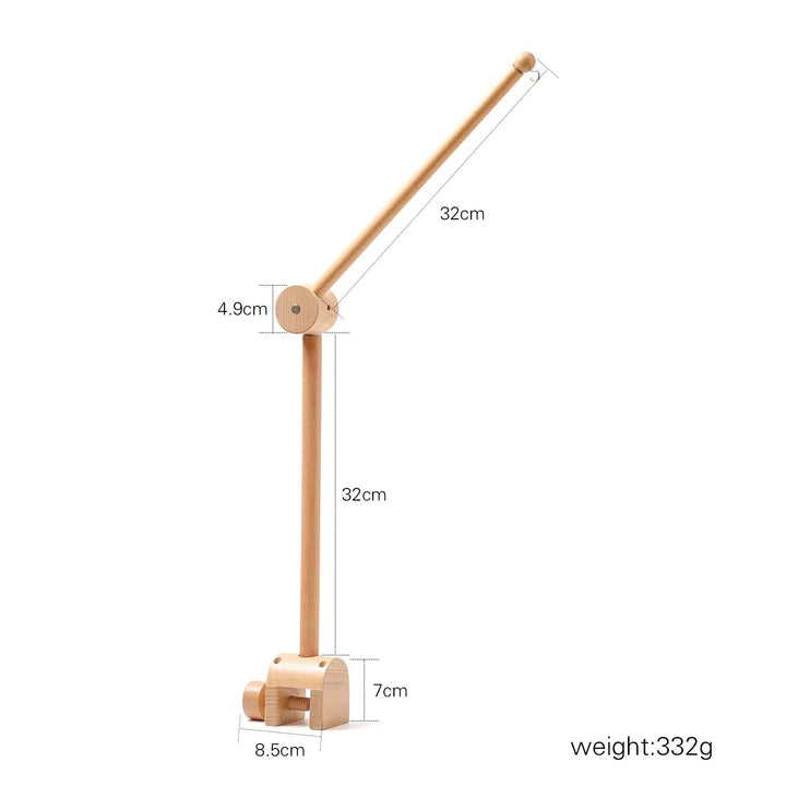 Wooden Crib Mobile Bracket Newborn Sensory Toys Soothing