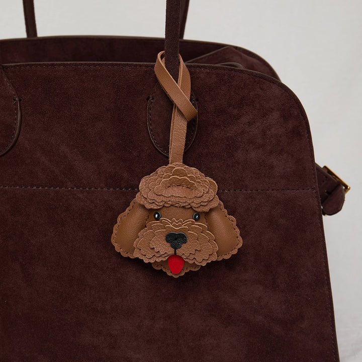 Leather Bag Charm No Face Keychain Black Cozy Cute Gift