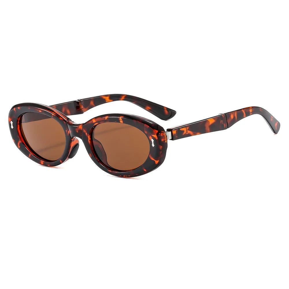 Sunglasses Folding Elliptical Frame Vintage Retro Eyewear Summer 2026 AntiReflective UV Protection