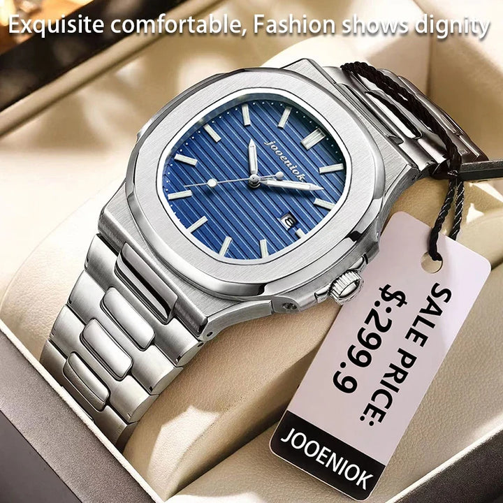 Luxury Quartz Watch Stainless Steel Date Waterproof Luminous
