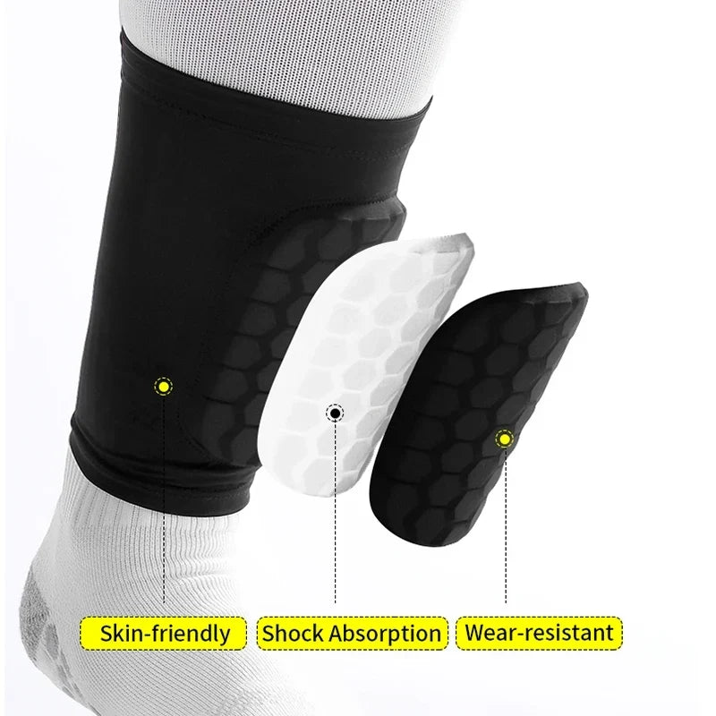 Football Shin Guard Sleeve Covers - Lightweight Elastic Protective Leg Sleeves for Men Women and Teens
