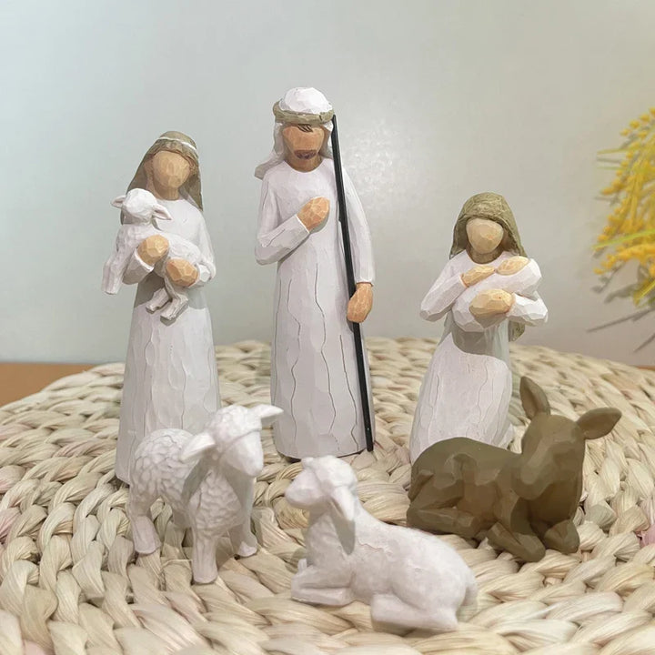 Nativity Figurine Set - Hand-Painted Resin Nativity Scene, Christmas Decor 2025 Gift Idea