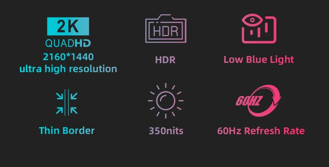 2K 14 Inch Portable Monitor 60Hz HDR Lightweight Travel