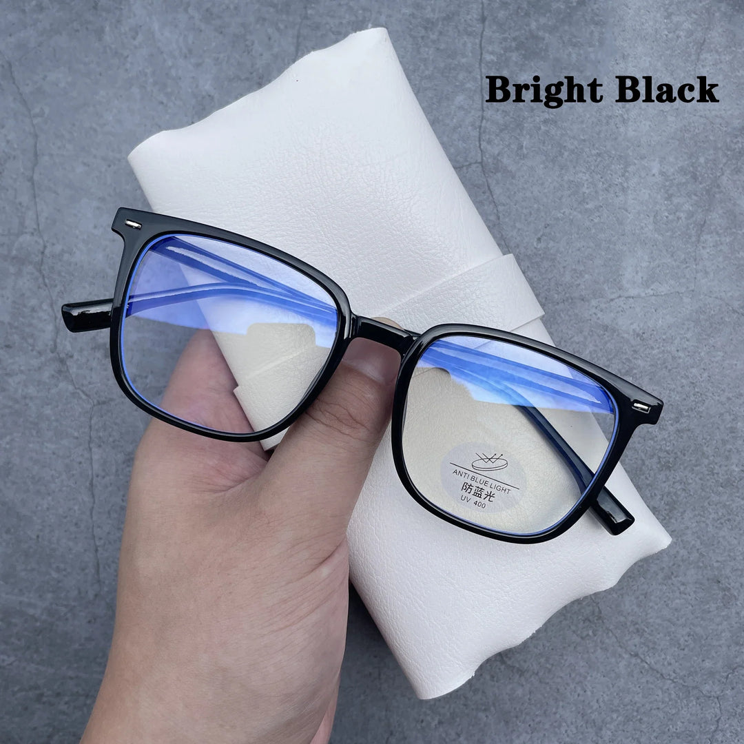 Blue Light Blocking Glasses Frame Black Square Rectangle Computer Eyewear Back To School 2026 Eye Strain Relief