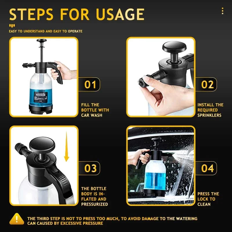 Car Wash Foam Sprayer Bottle Manual Air Pressure Gun